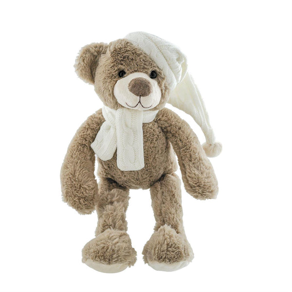 Kalidou - Teddy Bear with Scarf and Sleeping Cap - 10"