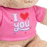 Gund - I Love You T-shirt Bear - Pink - 12"