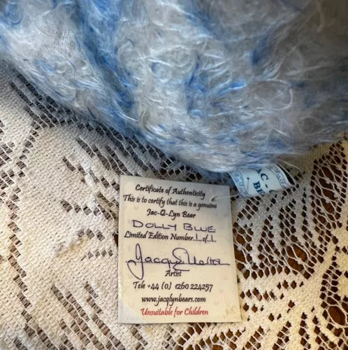 OOAK Artist Collectible Bear JAC-Q-LYN Bear “Dolly Blue” by J Ellerton - 11”