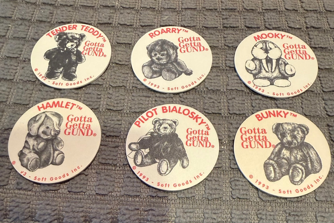 Gund - Vintage 1993 Milk Caps (Pogs) - set of 10