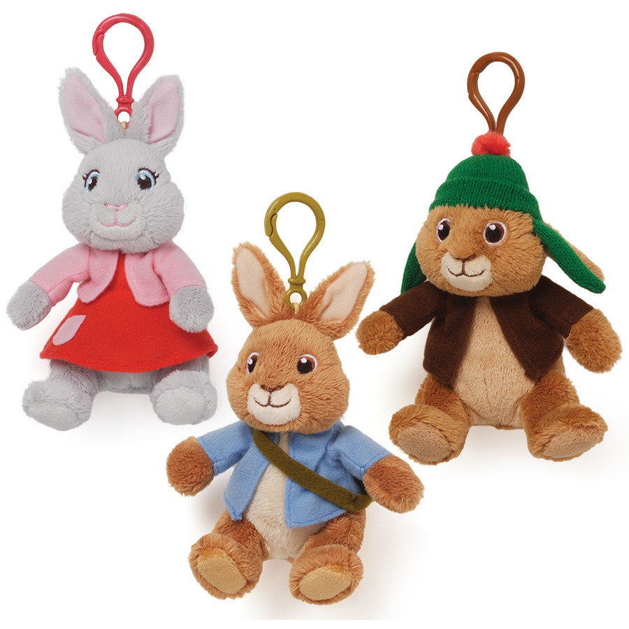 Gund - Peter Rabbit Back Pack Clips - 3 styles - 6"