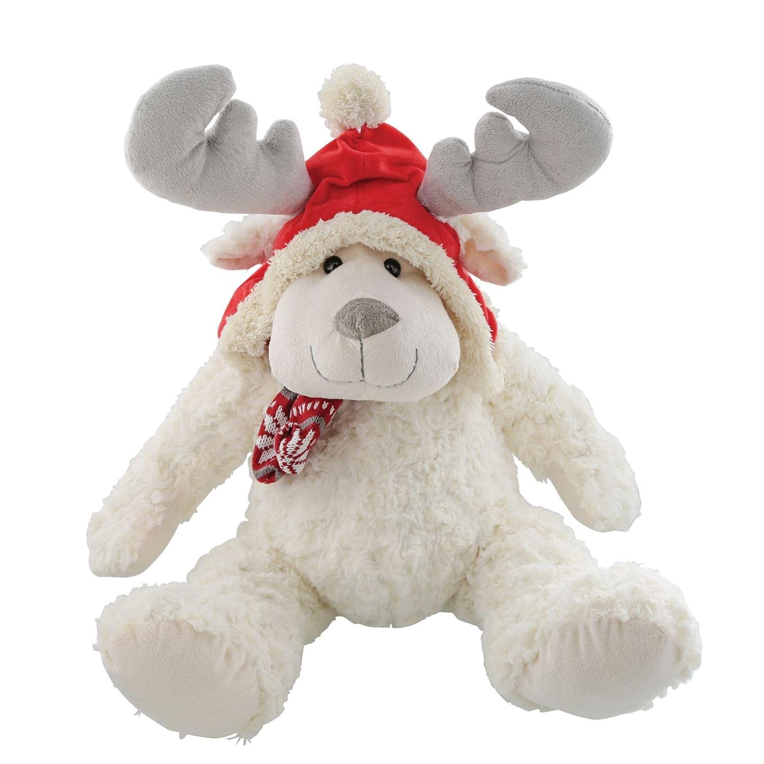 Kalidou - White Moose with Red Hat - 14"